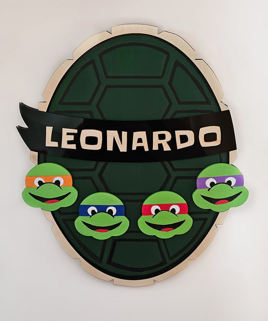 Ninja Turtles Custom Name Wall Art