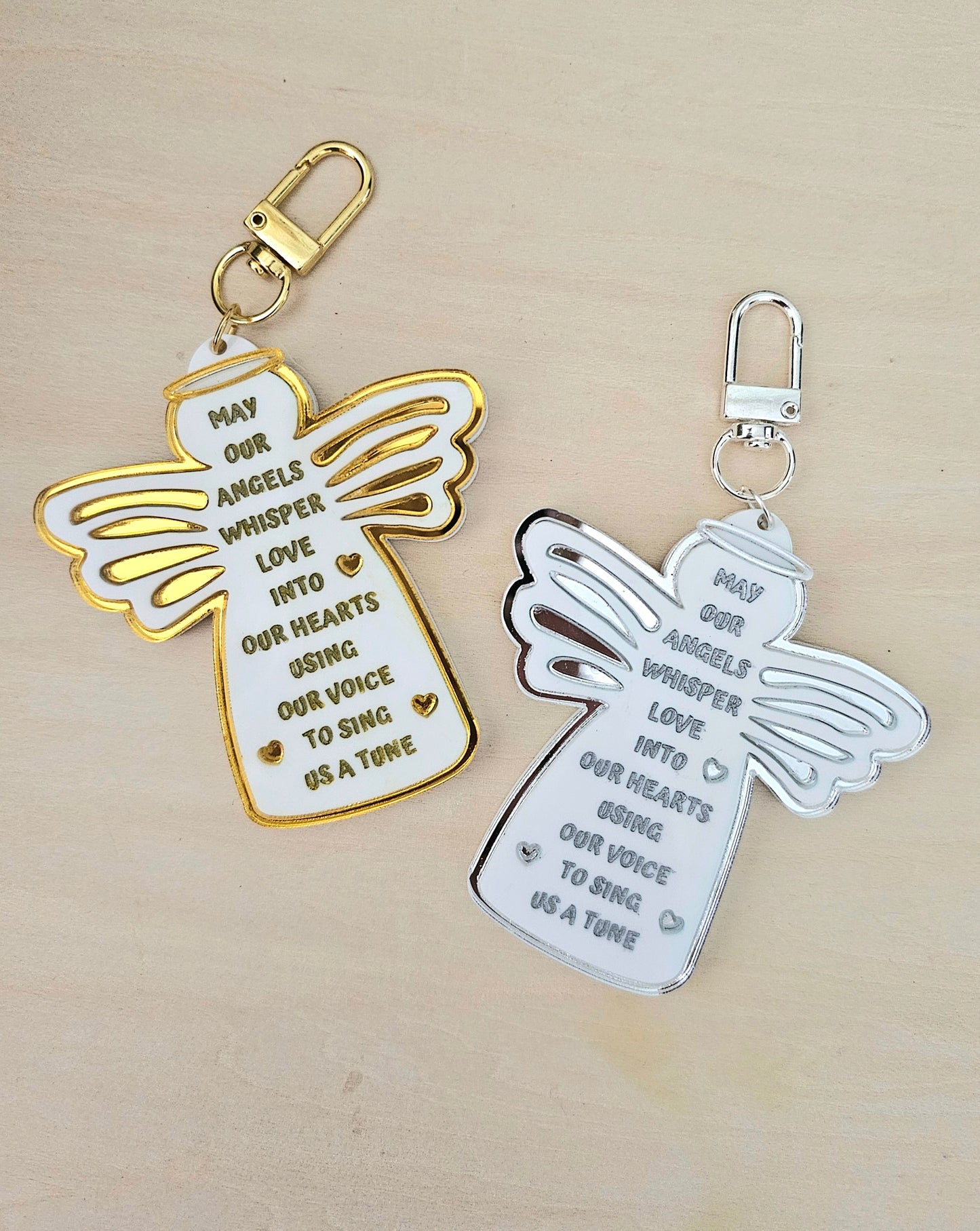 Angels Whisper Keychain Gold/Silver *Special Price*