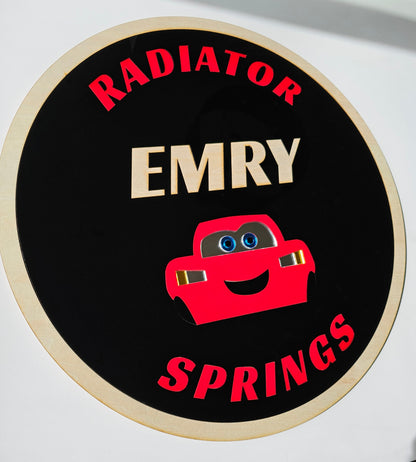 XL Radiator Springs Custom Name Wall Sign Disney Pixar