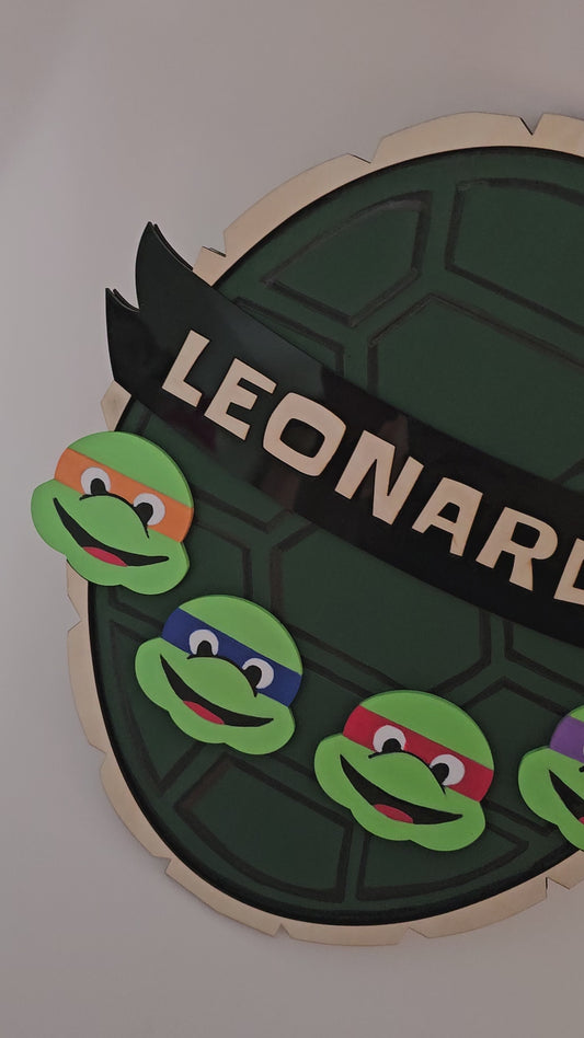 Ninja Turtles Custom Name Wall Art