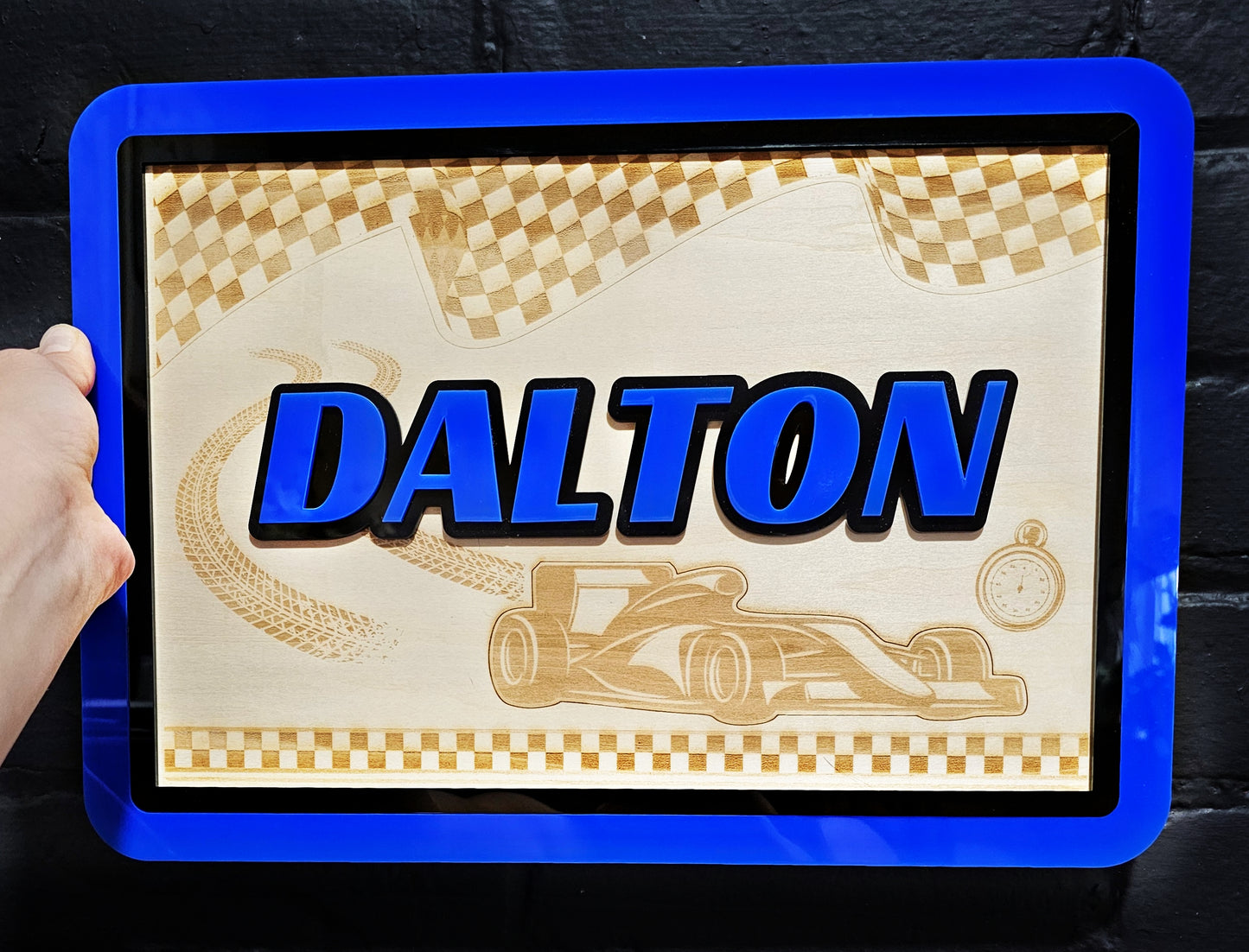 Racecar Custom Name Wall Sign