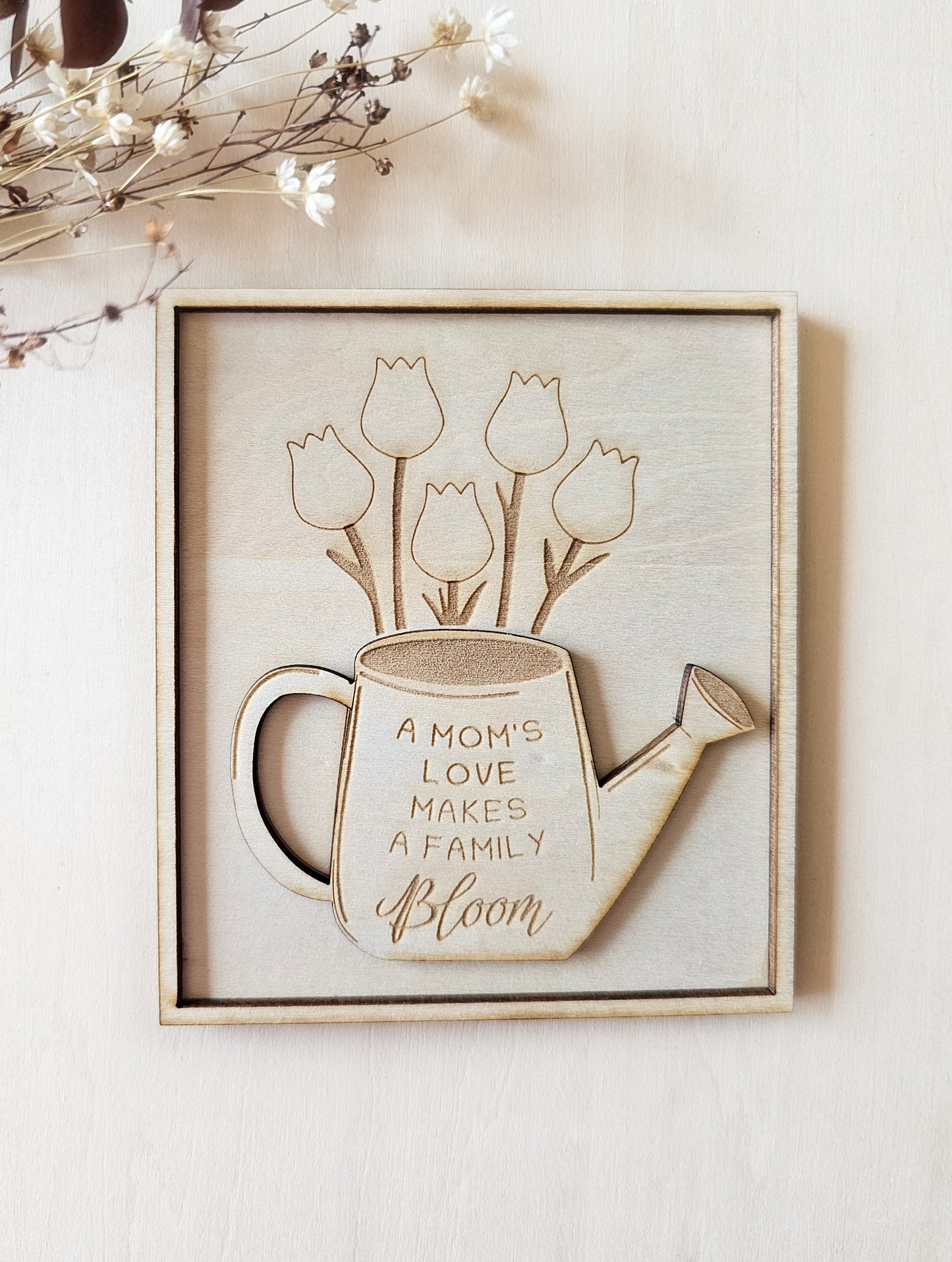 Watering Can Wood Magnet