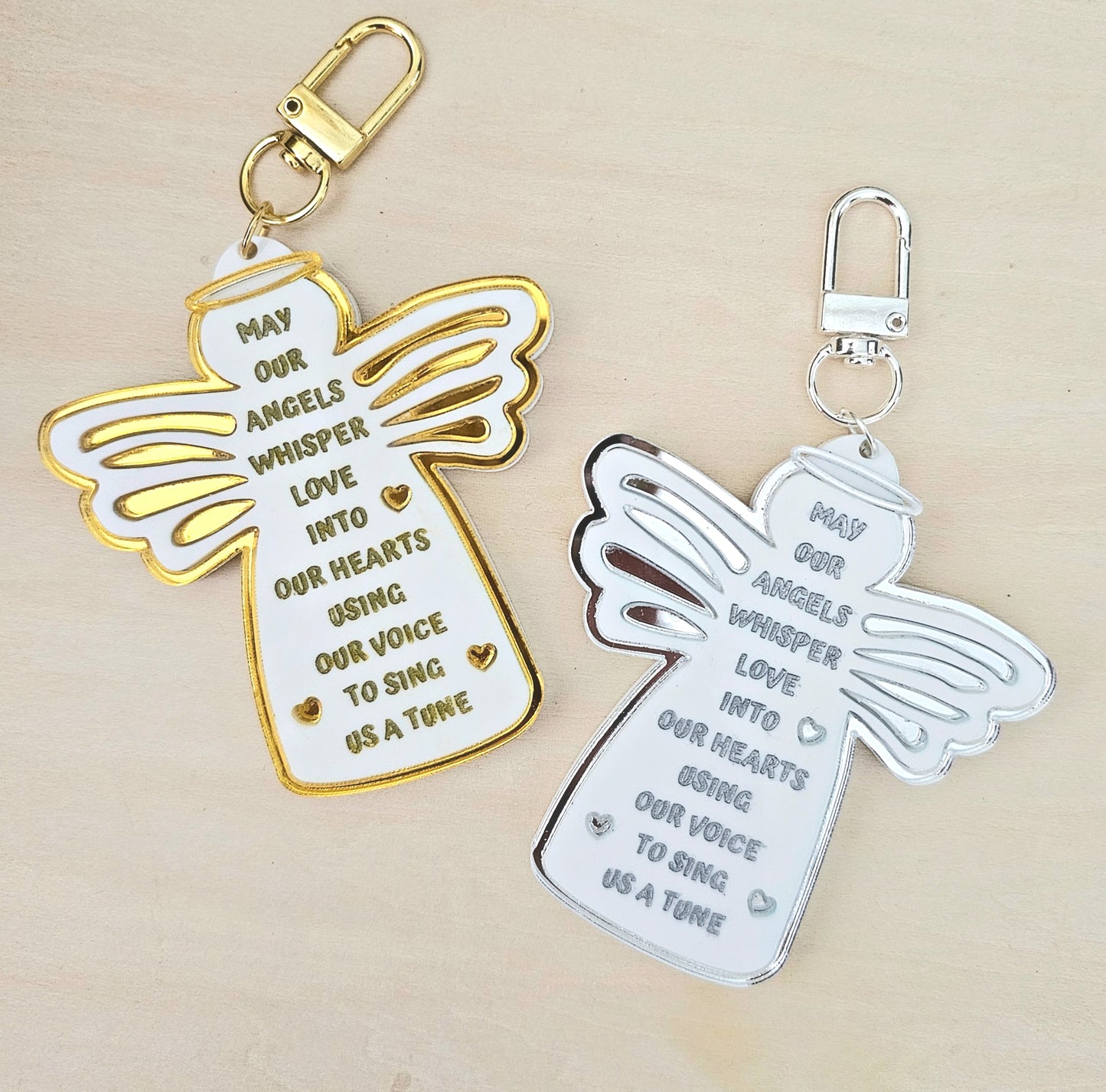 Angels Whisper Keychain Gold/Silver *Special Price*