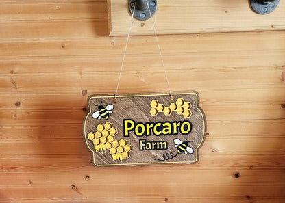 Bee Hive Personalized Sign