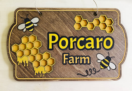 Bee Hive Personalized Sign